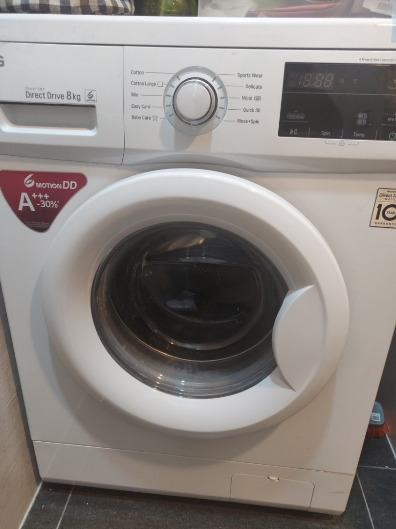 LG 8kg inverter Front Load Washing Machine, TV & Home Appliances