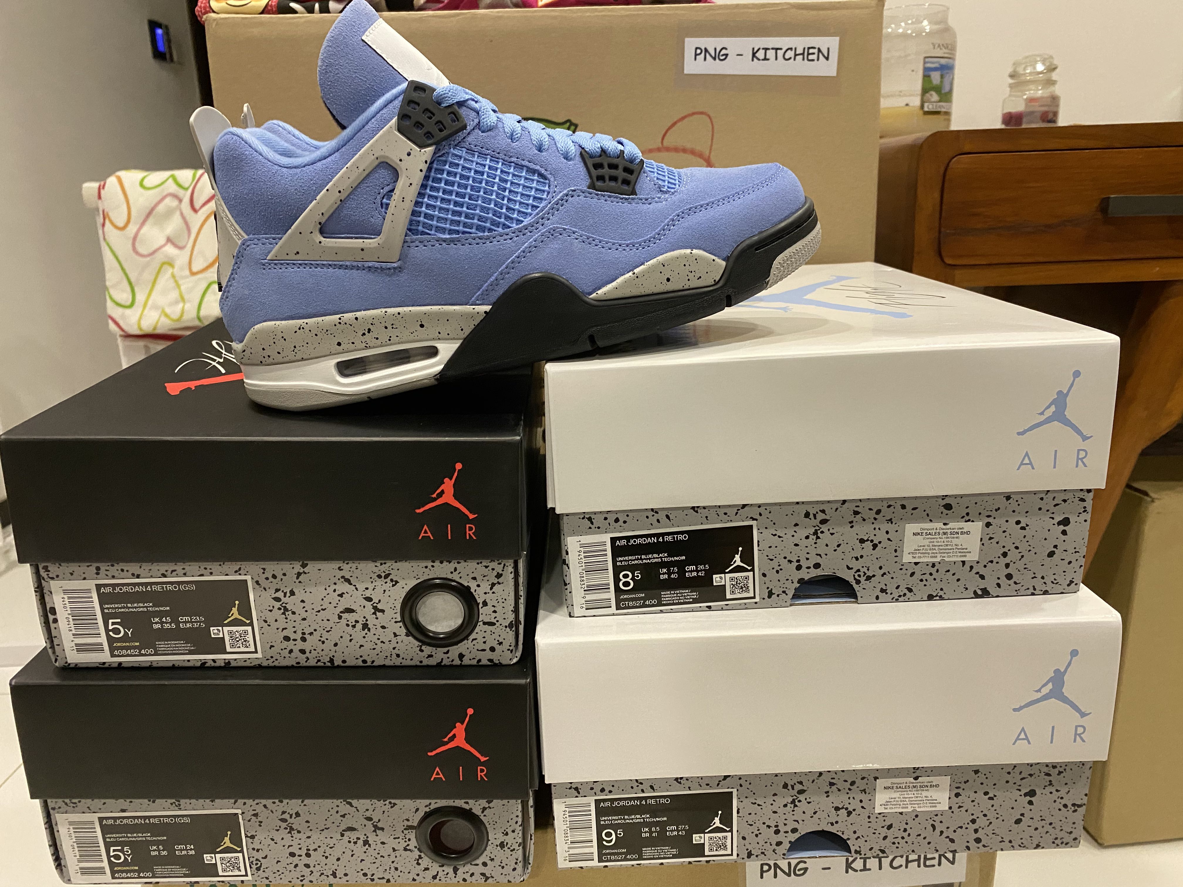 4.5Y] Jordan 4 University Blue, Men's Fashion, Footwear, Sneakers on  Carousell