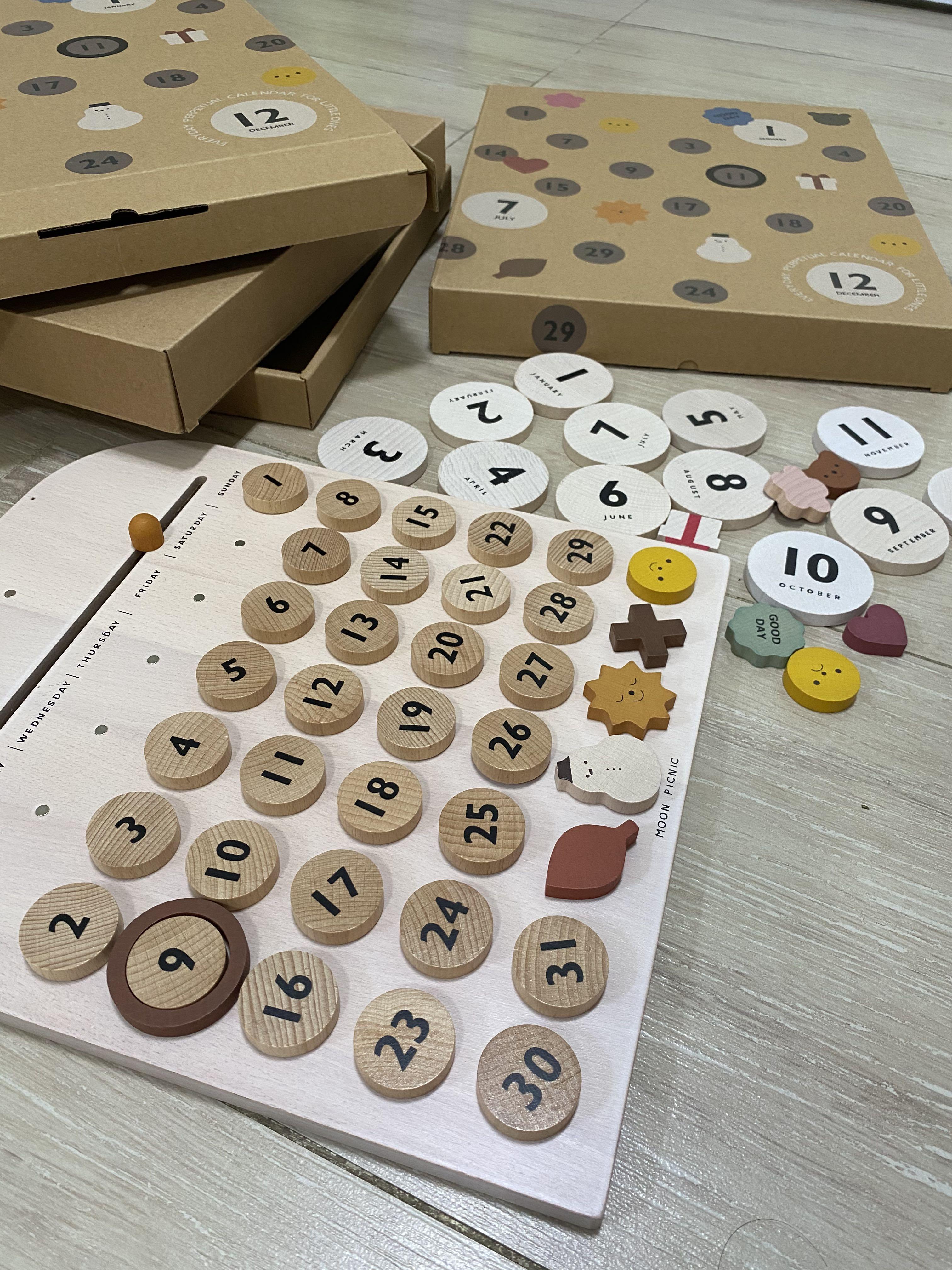 [NEW] Moon Picnic Wooden Calendar, Babies & Kids, Baby Nursery & Kids