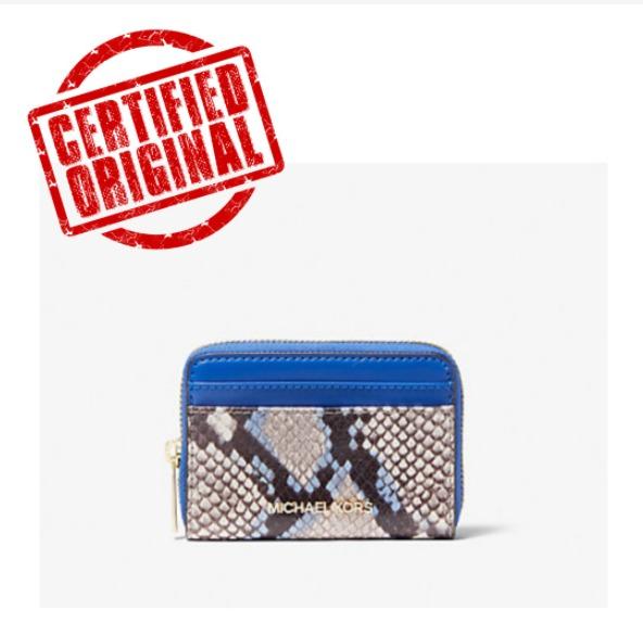 Jet set travel large python embossed shop leather wristlet