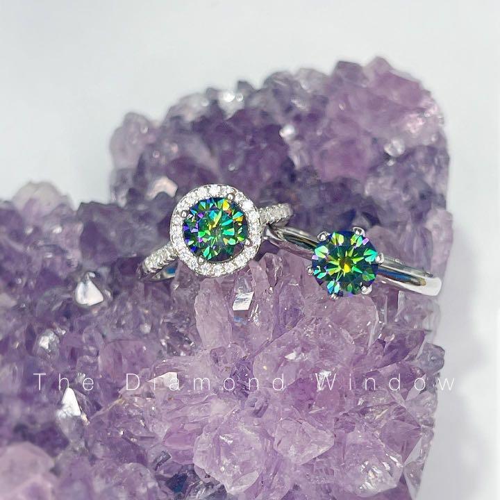 Peacock discount black moissanite