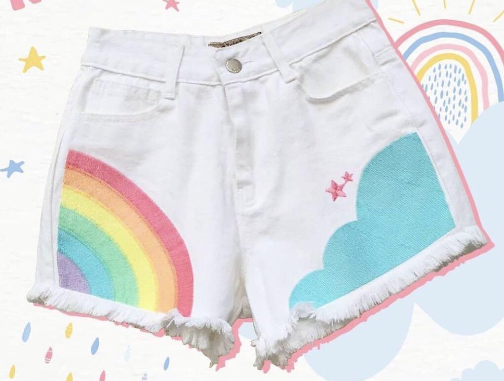 Rainbow new arrivals denim shorts