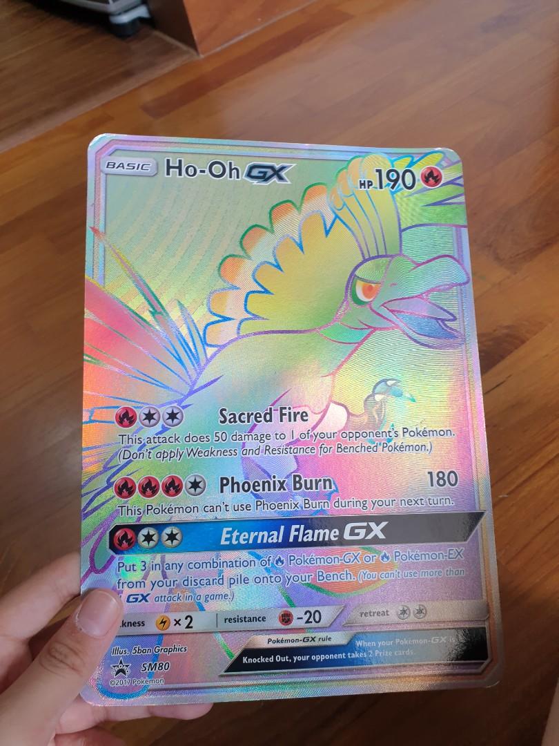 Pokemon Rainbow Hooh GX full art (jumbo card), Hobbies & Toys, Toys & Games on Carousell
