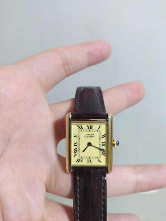 Cartier tank must de cartier clearance vermeil