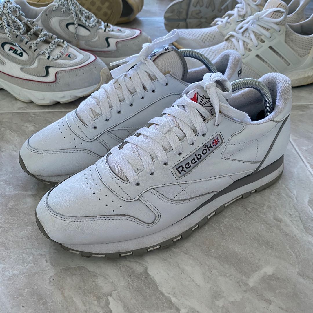 Reebok classic leather sneaker white grey Men s Fashion Footwear