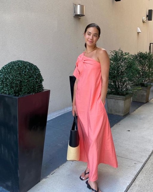 Cos coral hot sale dress