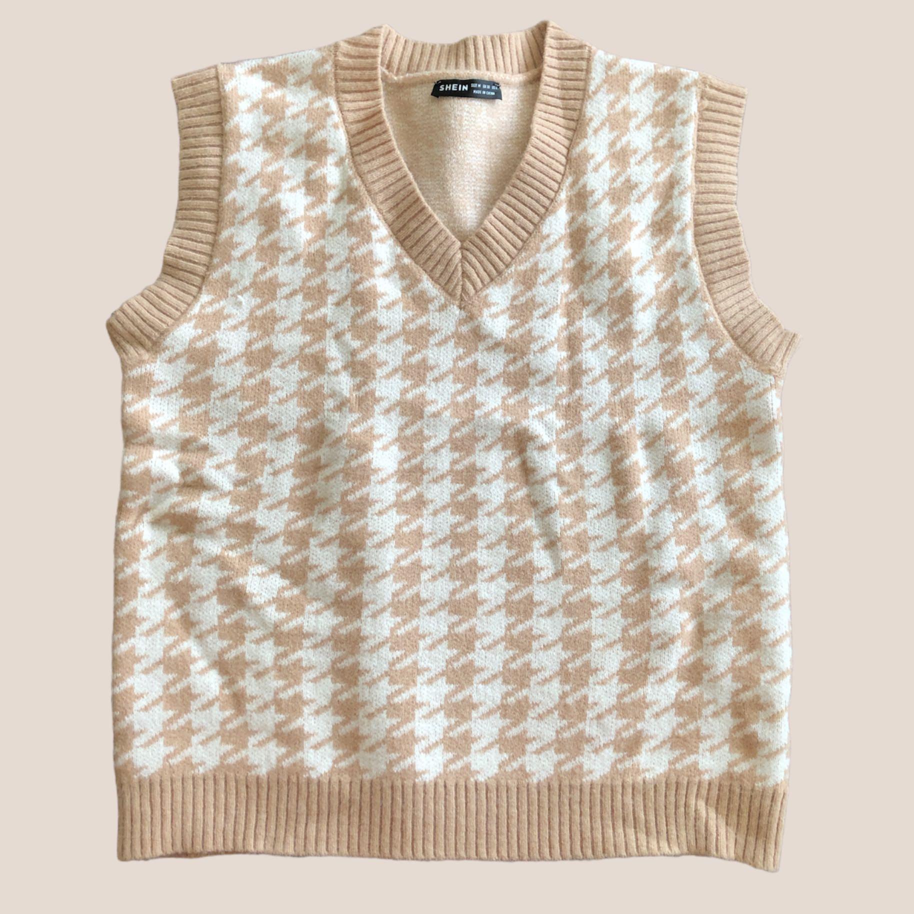 SHEIN PATTERNED SWEATER VEST, Women's 