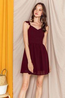 shopsassydream elyssa dress in burgundy