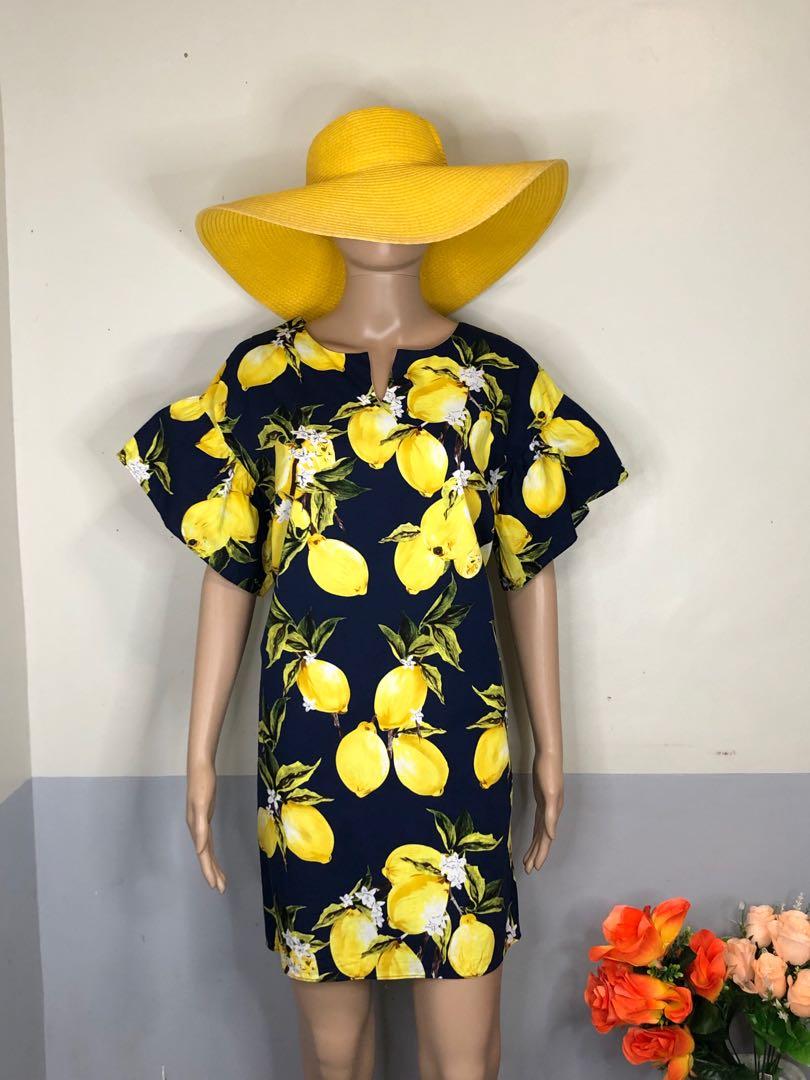 navy blue lemon dress