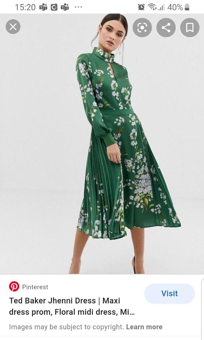 Ted baker green floral dress sale