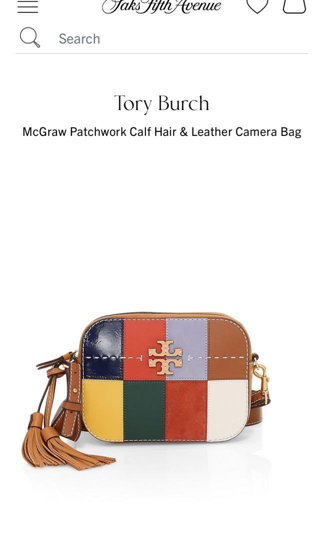 Tory burch mcgraw deals calf hair camera bag