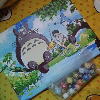 Unfinished number painting ToToro from Studio Ghibli