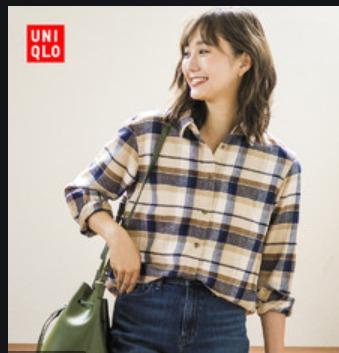 UNIQLO WOMEN FLANNEL CHECKERED LONG SLEEVE SHIRT 8.91 Women s