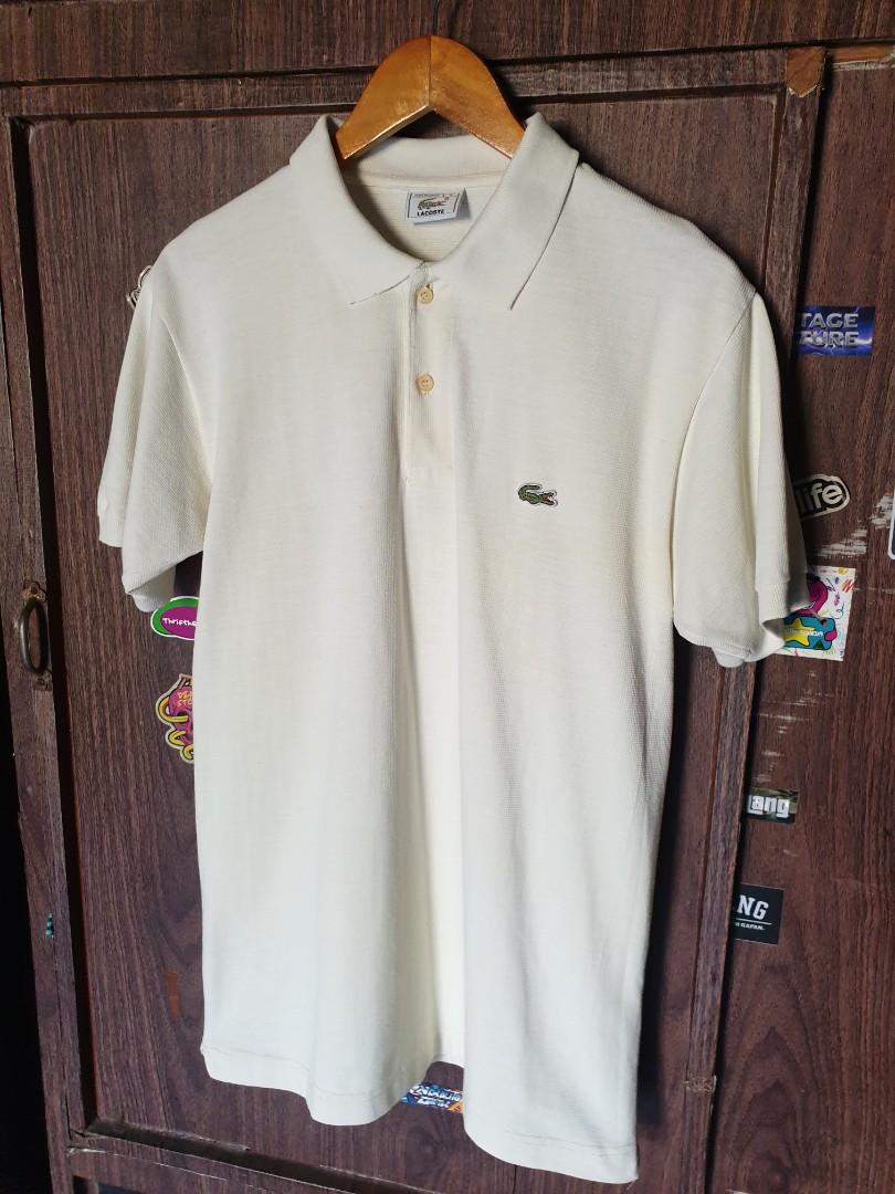 cream lacoste polo