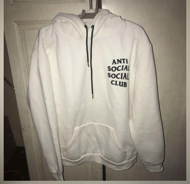White Anti social social club hoodie (Category: Activewear) located in Manila. Submitted by margielawestwood (Listing ID 1086770729, Image 1). Description: Nego for sure buyers.