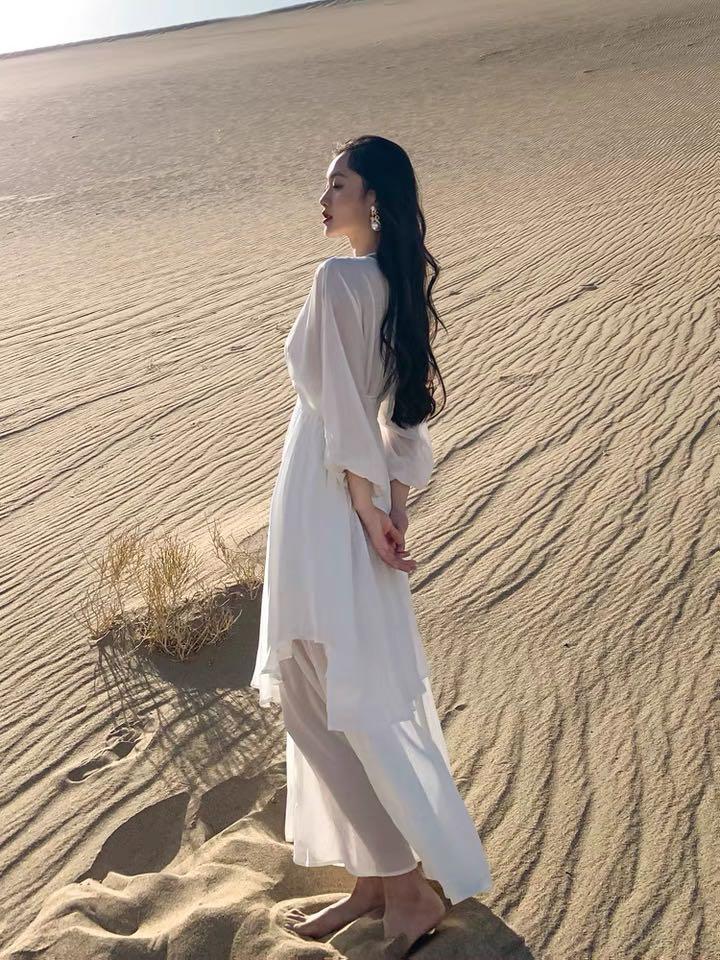 White Flowy Beach Dress