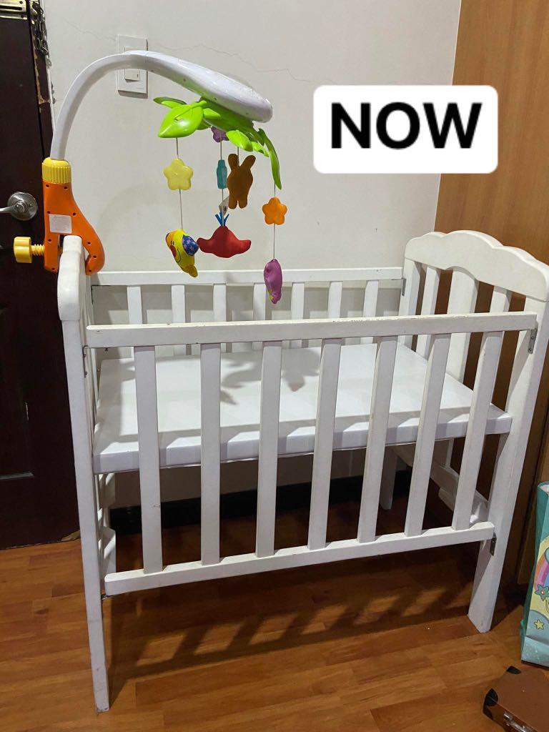 White Wooden Crib from BABY SM SHOP Babies Kids Baby Nursery