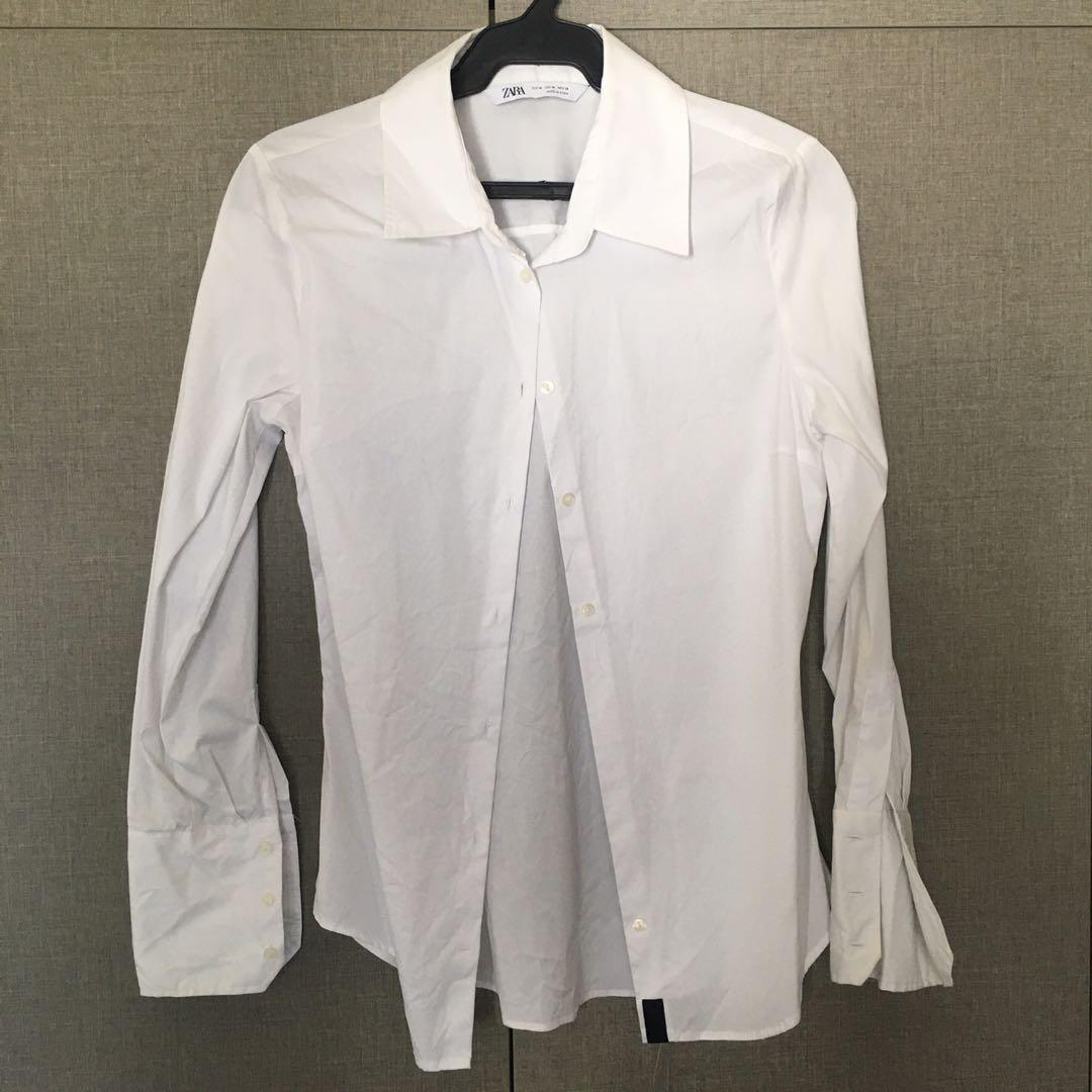 zara white long shirt