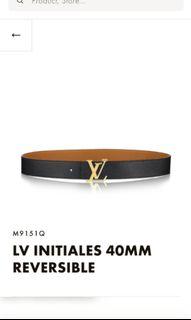 LOUIS VUITTON LV Initiales Belt Damier Graphite M0213 90/36