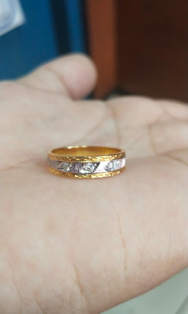 14k Two tone Diamond Ring size 7 3.2grams, Women's Fashion ...