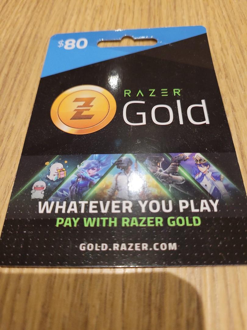 $80 Razer Gold Gift Card, Tickets & Vouchers, Vouchers On Carousell