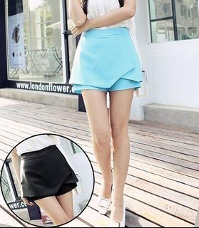 韓國新款 - 顯瘦女裝短褲短裙修身休閒假兩件裙褲 (前面是裙 後面是褲)不怕走光(4色)64210052944898110