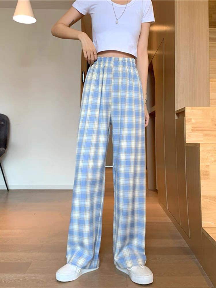 Light blue hotsell plaid pants