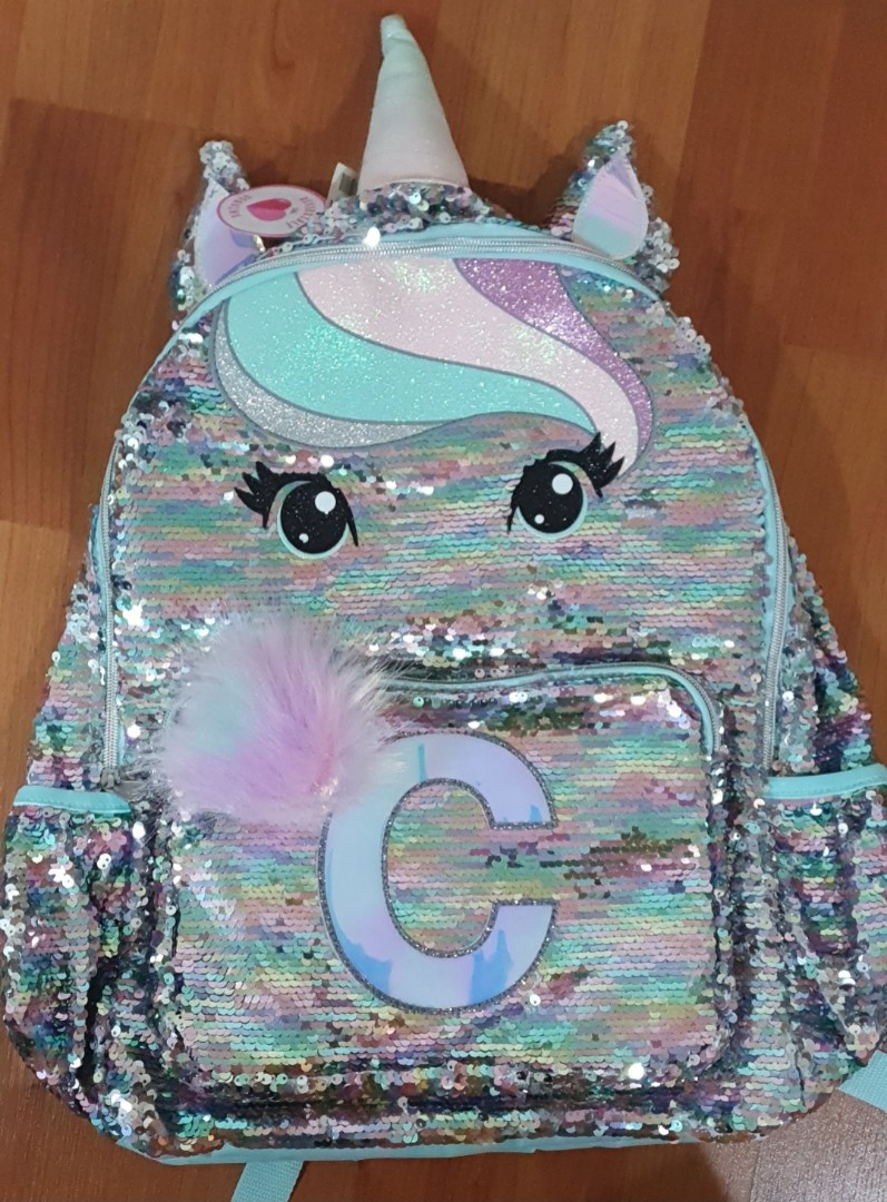 BN with tag Justice Unicorn Bag with sequins and Letter C school