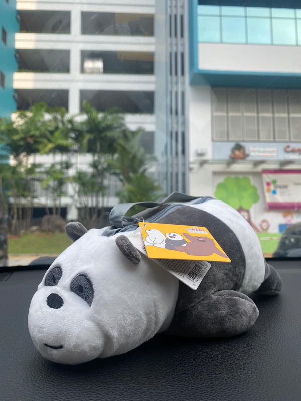 BNWT Miniso We Bare Bears plush sling bag, Women's Fashion, Bags