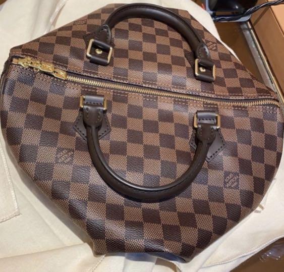 LV Speedy Bandouliere 30 in Damier Azur 2017, Luxury, Bags & Wallets on  Carousell