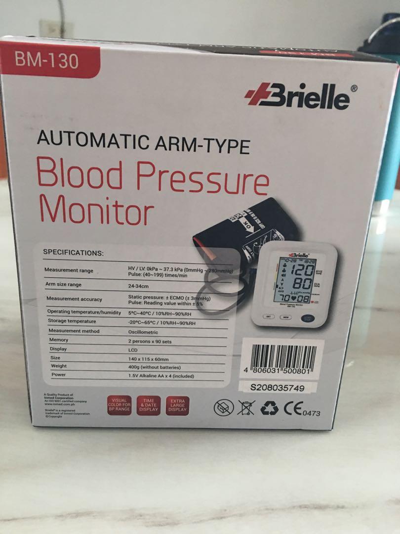 Brielle Automatic Blood Pressure Monitor, Health & Nutrition, Health