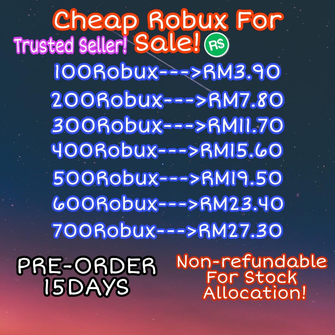 Cheap Robux For Sale Pre Order 100 700 Roblox Group Video Gaming Others On Carousell - buy c heap robux
