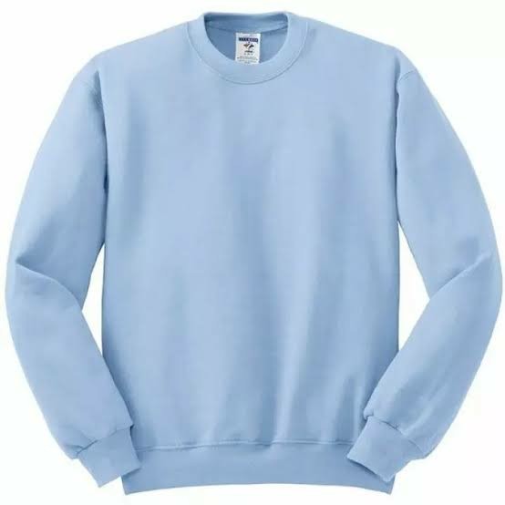 Crewneck Warna Soft Blue Unisex Fesyen Pria Pakaian Atasan Di Carousell