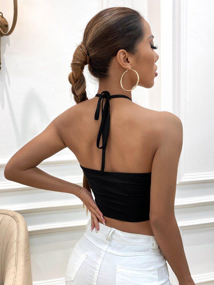 halter tie back top
