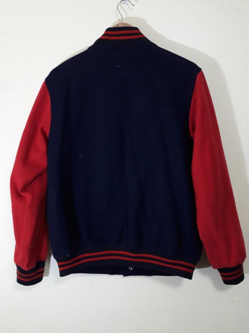 Buy Vintage Crocodile Sports Wool Varsity Jacket Medium Blue/red