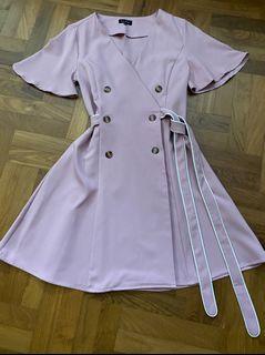 Dusty pink shirt dress