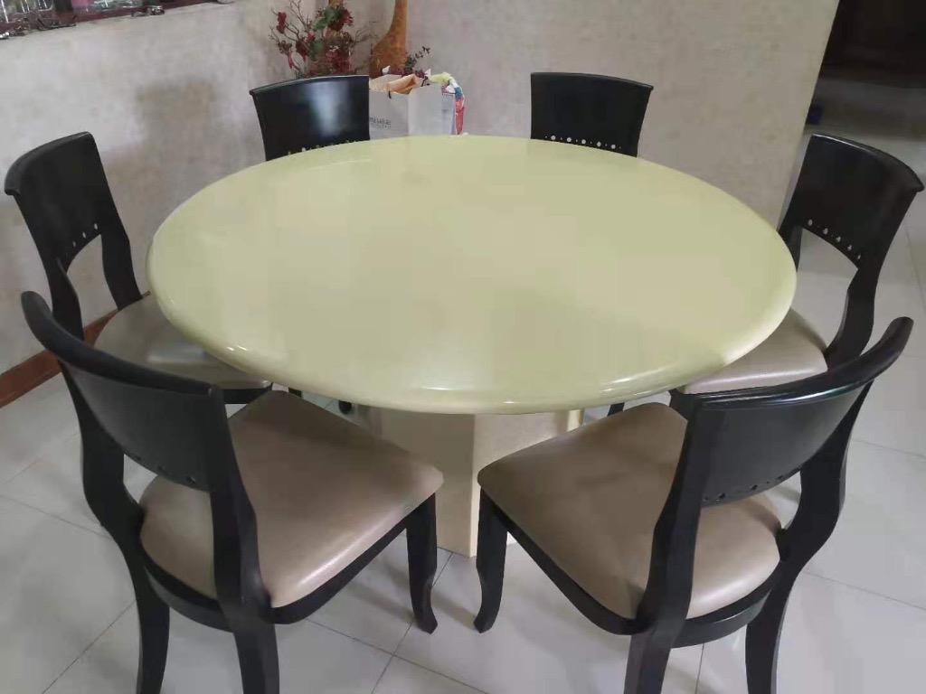 Elegant Marble Dining Table With Lady Susan And 6 Chairs
