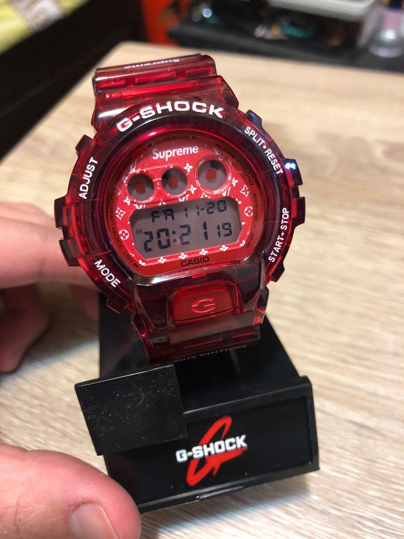 G-SHOCK DW-6900G改Supreme x LV, 名牌, 手錶- Carousell