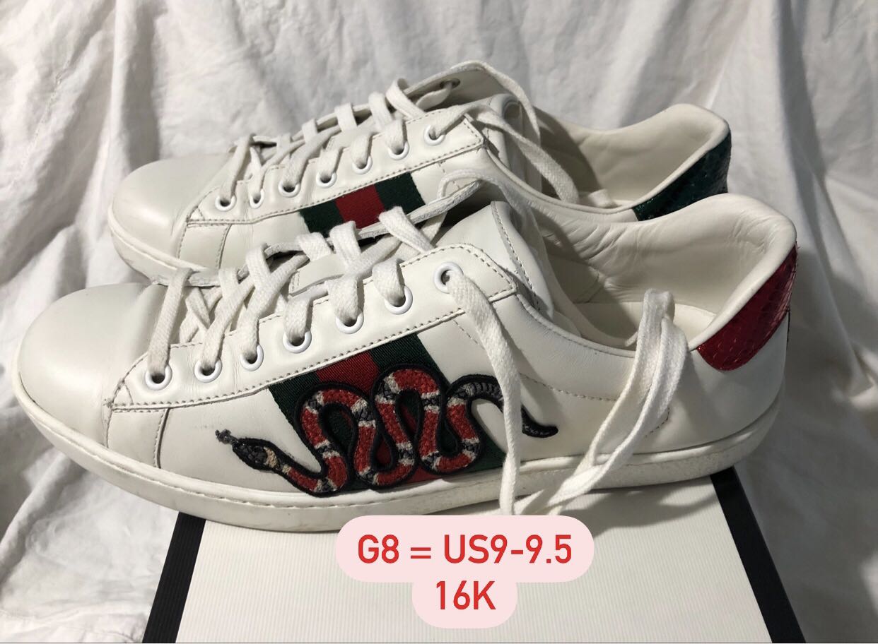 Gucci Ace Snake Crystal Embellished Sneakers White Leather | forum.iktva.sa