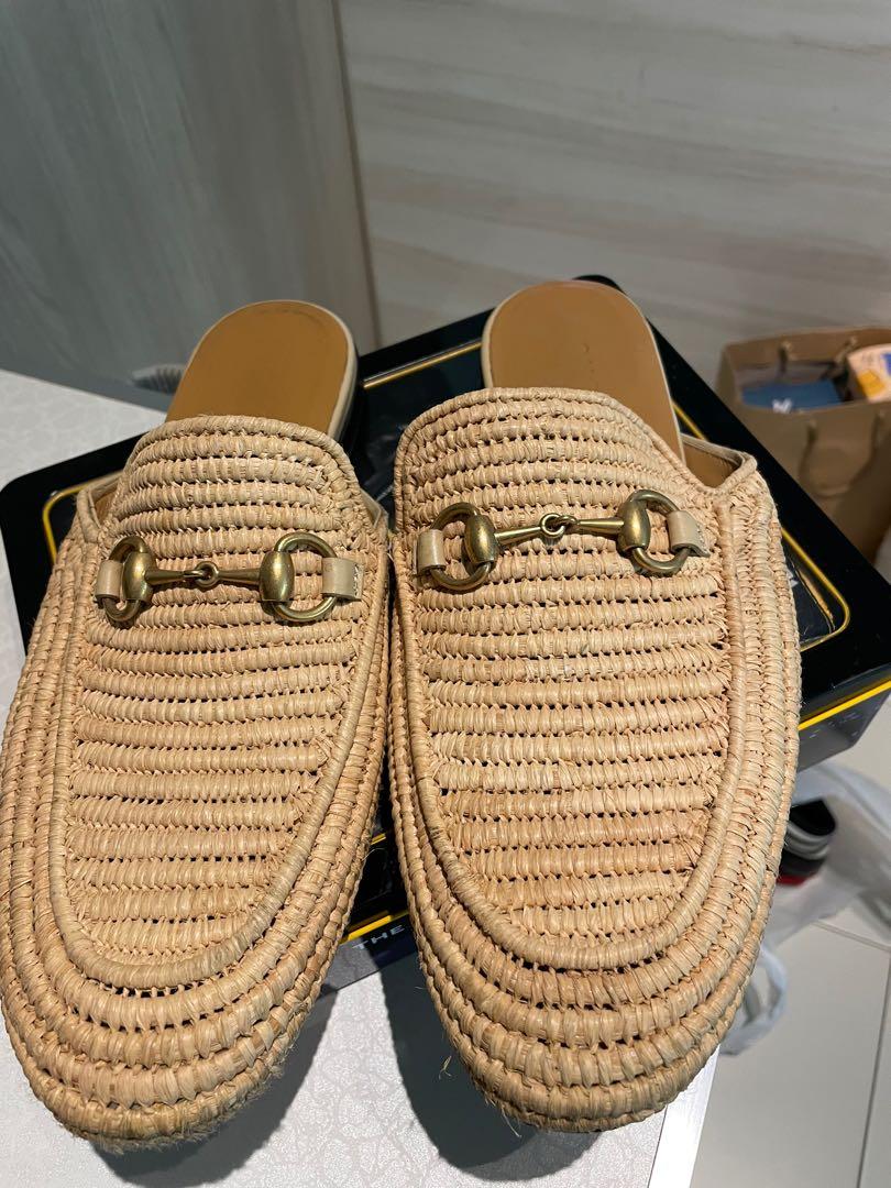 Gucci raffia princetown deals
