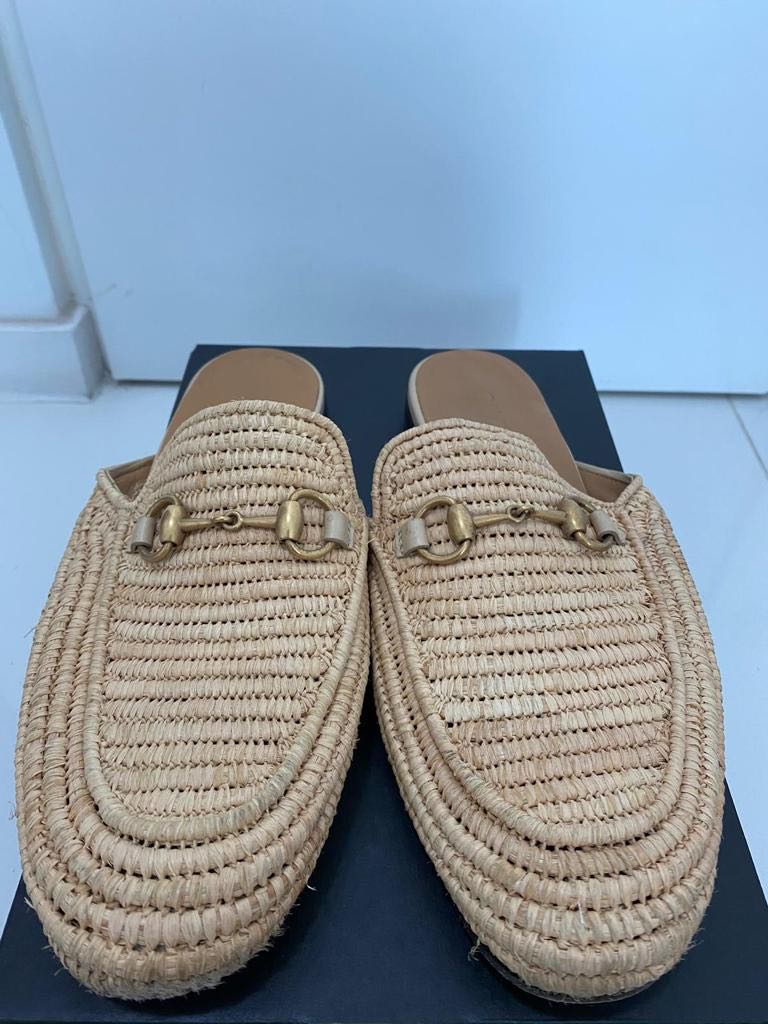 Gucci princetown raffia discount