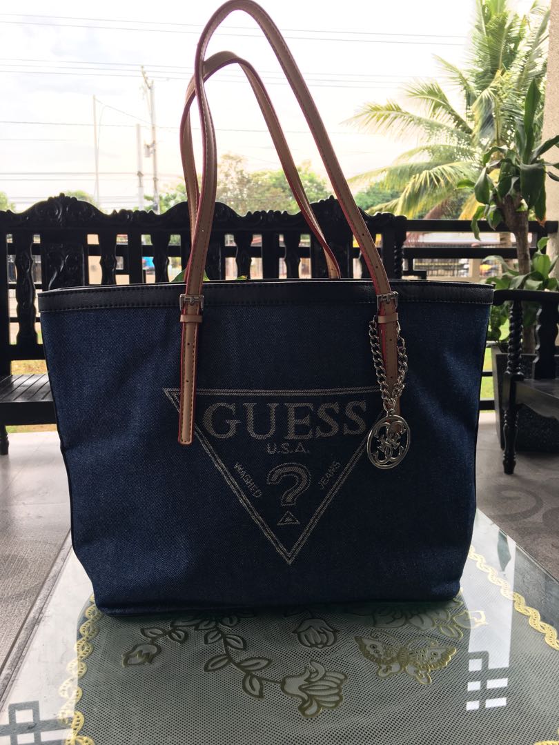 guess denim purse