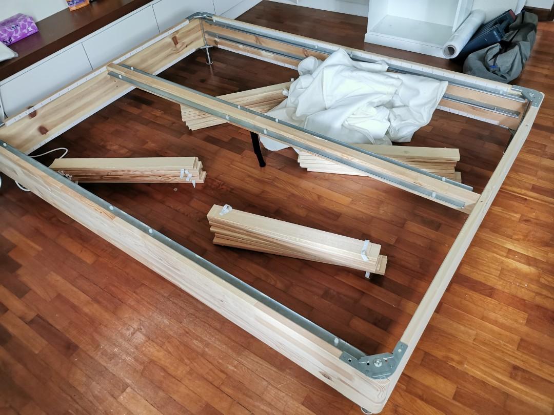 Ikea Espevar Queen bed base, Furniture & Home Living, Furniture, Bed