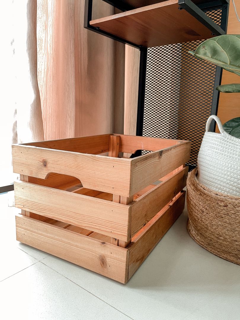 IKEA Wooden Crate, Furniture & Home Living, Furniture, Shelves