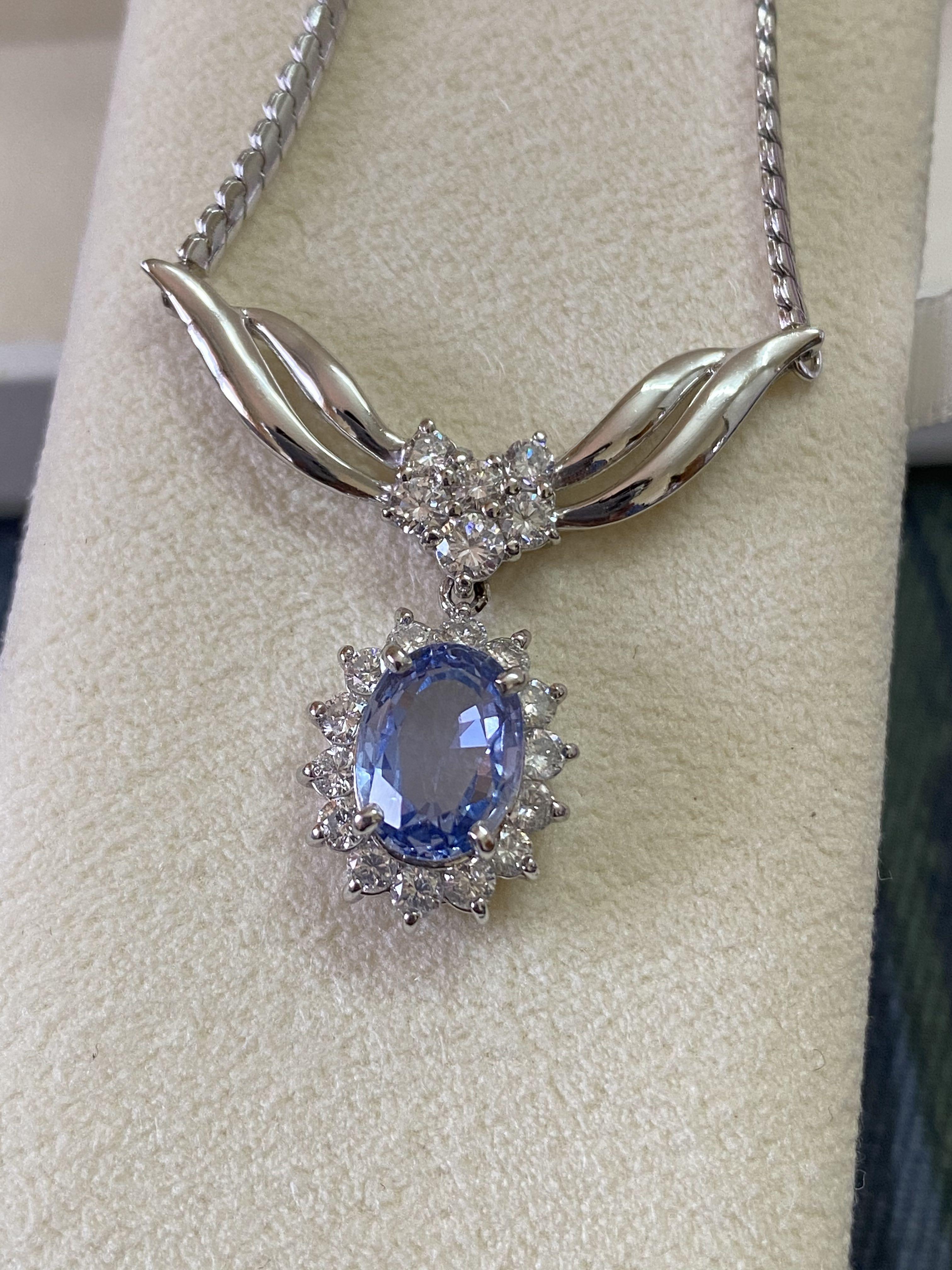 SapphiPt850 Sapphire earrings with Diamond