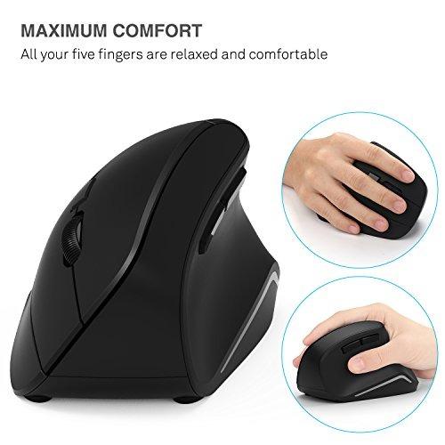 Jelly Comb Ergonomic Vertical Mouse, MV007 2.4G Optical Wireless Mouse