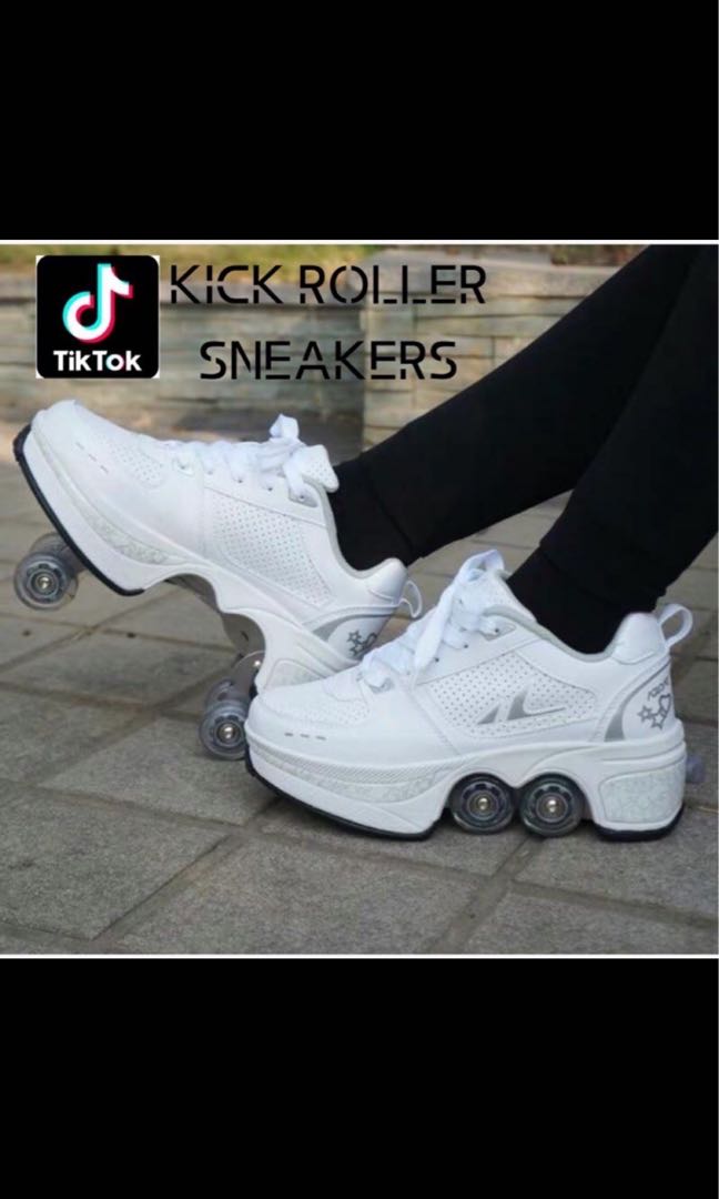Kick roller skates shoes TIKTOK viral, Women's Fashion, Footwear, Sneakers on Carousell