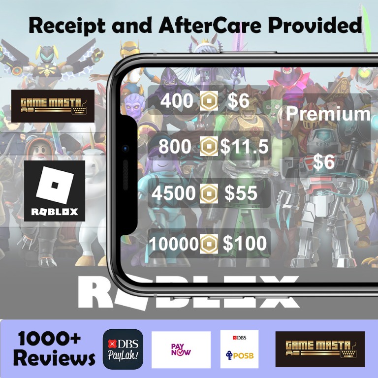 Robux Roblox Premium 1000 Gift Card - 1000 Robux Points, Video Gaming,  Video Games, Others on Carousell