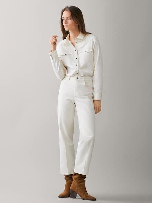 Massimo Dutti beaded straight fit jeans 