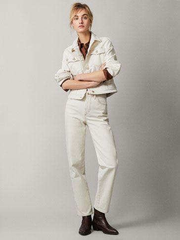 Massimo Dutti beaded straight fit jeans 